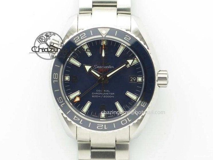 0412 Seamaster Pro Chrono SS RG OM Best Edition Blue Ceramic Blue Dial On SS RG Bracelet A Snug 8129